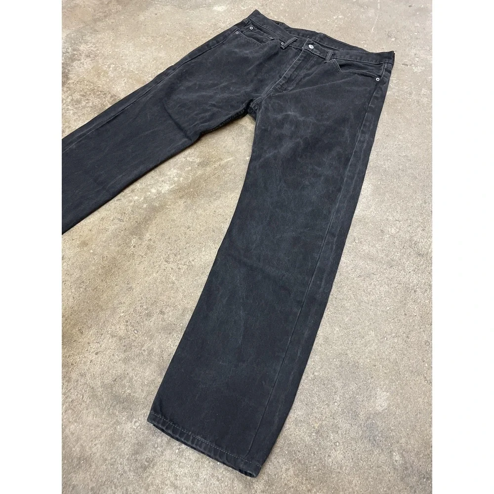 Levis 505 Jeans Mens 38x32 Black‎ Denim Straight Leg Zip Fly PC9 00505-0260